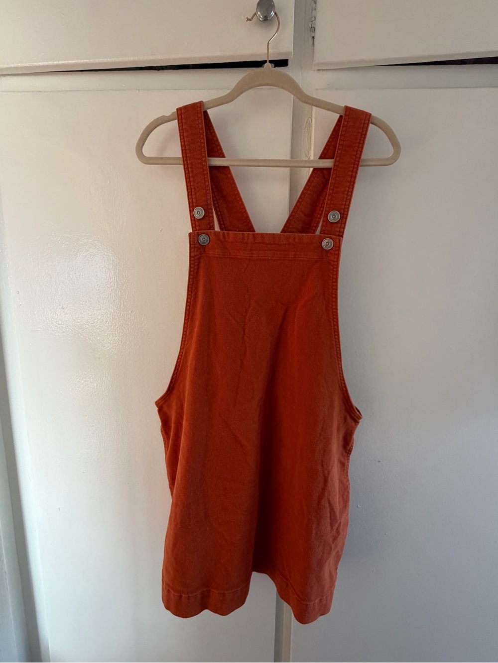 urban outfitters rust orange overall apron dress